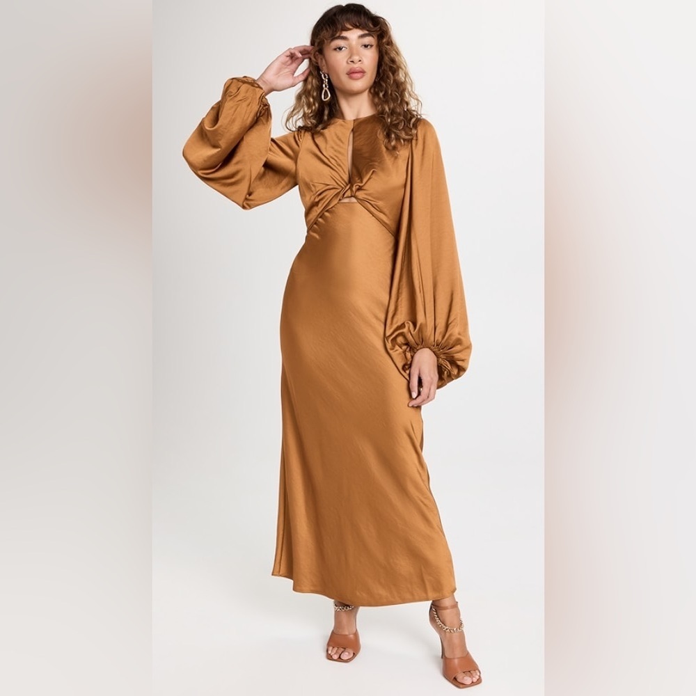 Elegant Tan Maxi Dress